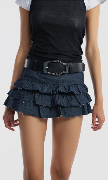 prev - Leather Belt - KAREL BELT MAXI - BLACK