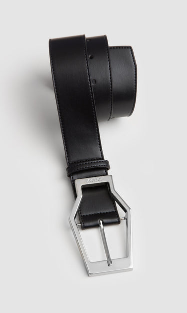prev - Leather Belt - KAREL BELT MAXI - BLACK