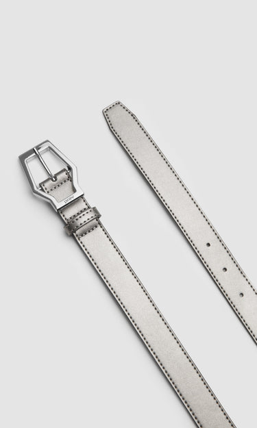 prev - Leather Belt - KAREL BELT MIDI - CHROME