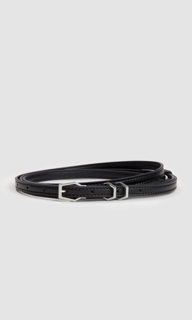 prev - Leather Belt - KAREL BELT MINI - BLACK