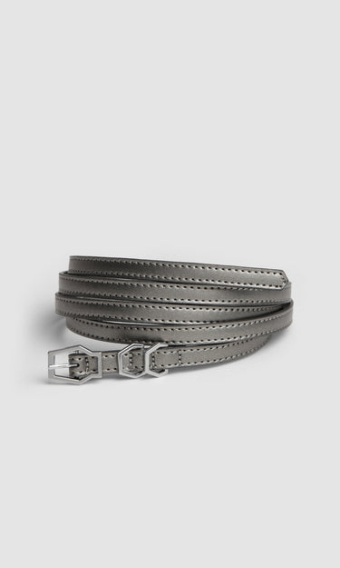 prev - Leather Belt - KAREL BELT MINI - CHROME