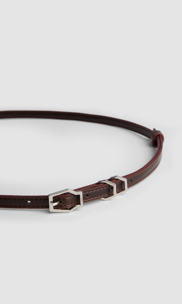 prev - Leather Belt - KAREL BELT MINI - SIENNA