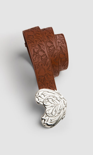 prev - Leather Belt - REGAN BELT - CHESTNUT