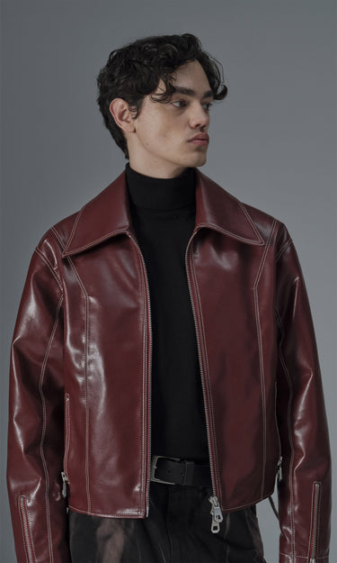 prev - Leather Jacket - ROBIN - BORDEAUX