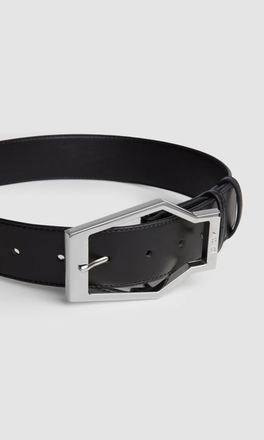 prev - Leather Belt - KAREL BELT MAXI - BLACK