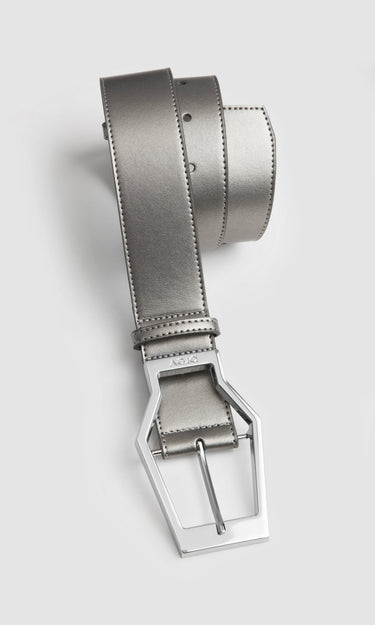 prev - Leather Belt - KAREL BELT MAXI - CHROME
