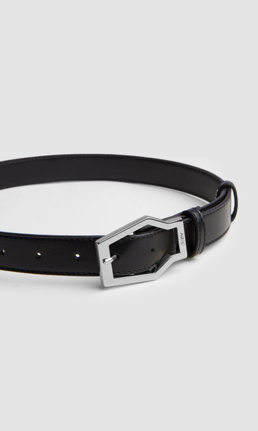 prev - Leather Belt - KAREL BELT MIDI - BLACK