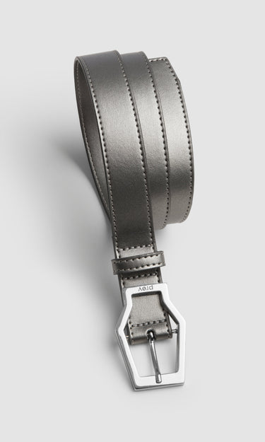 prev - Leather Belt - KAREL BELT MIDI - CHROME