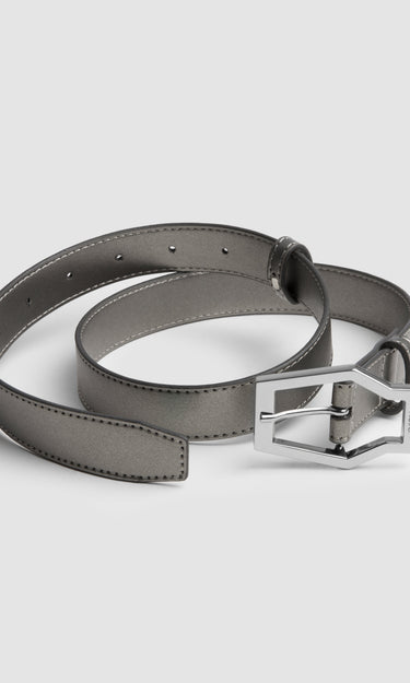 prev - Leather Belt - KAREL BELT MIDI - CHROME
