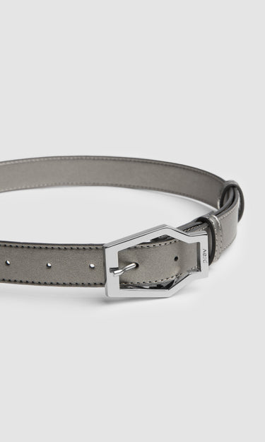 prev - Leather Belt - KAREL BELT MIDI - CHROME
