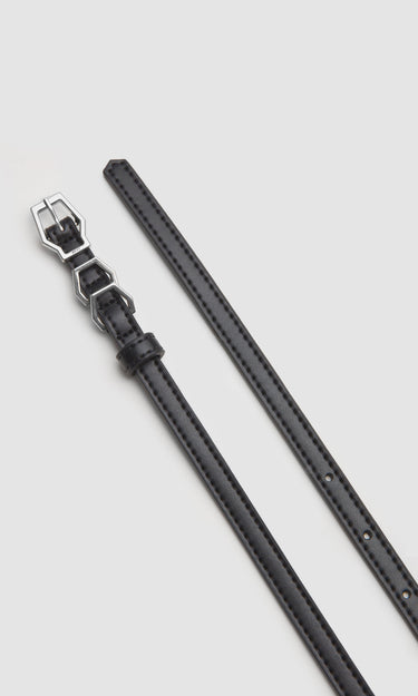 prev - Leather Belt - KAREL BELT MINI - BLACK