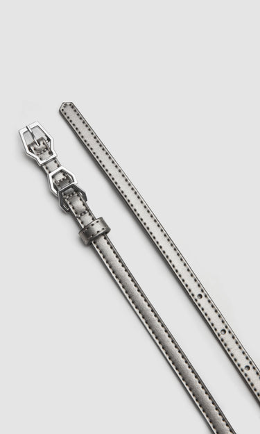 prev - Leather Belt - KAREL BELT MINI - CHROME