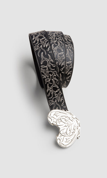 prev - Leather Belt - REGAN BELT - BLACK