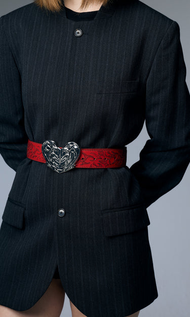 prev - Leather Belt - REGAN BELT - CHERRY