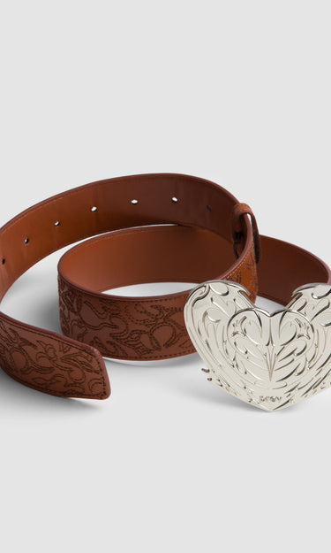 prev - Leather Belt - REGAN BELT - CHESTNUT
