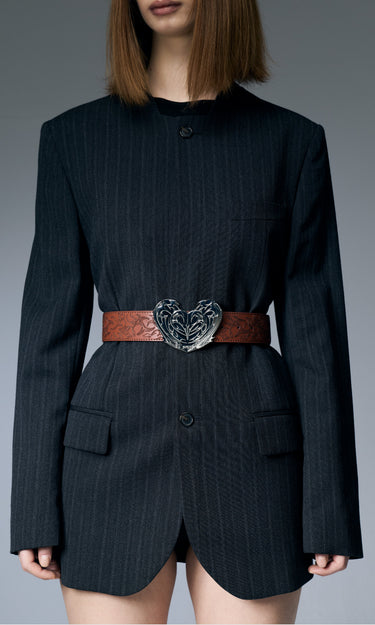 prev - Leather Belt - REGAN BELT - CHESTNUT