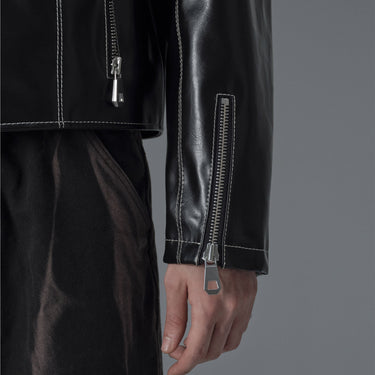 prev - Leather Jacket - ROBIN - BLACK