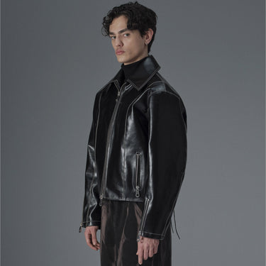 prev - Leather Jacket - ROBIN - BLACK