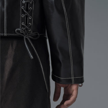 prev - Leather Jacket - ROBIN - BLACK