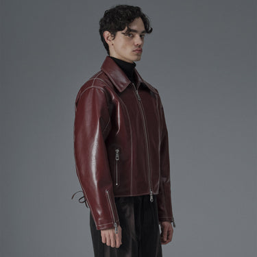 prev - Leather Jacket - ROBIN - BORDEAUX