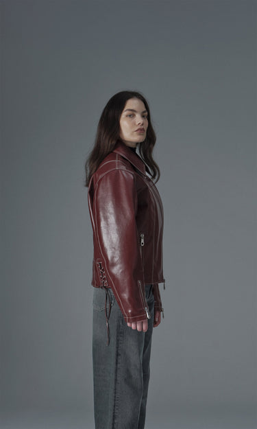 prev - Leather Jacket - ROBIN - BORDEAUX