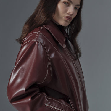 prev - Leather Jacket - ROBIN - BORDEAUX