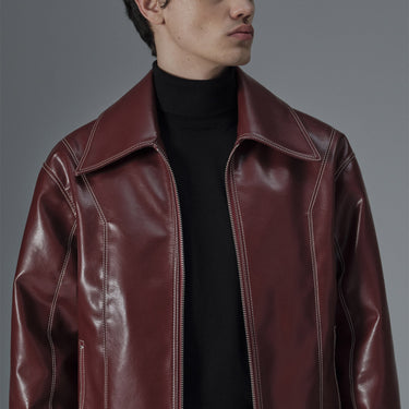 prev - Leather Jacket - ROBIN - BORDEAUX